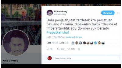 Arie Untung: Taktik Belah Bambu Ala Penjajah Harus Dihadapi dengan Rapatkan Shaf