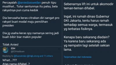 Siapkan Fasilitas untuk Kaum Difabel, Anies Diserang Haters