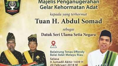 Ustaz Somad akan Terima Gelar Datuk Seri Ulama Setia Negara, Ketua IKAT Aceh Ikut Diundang