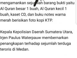 Ya Allah… Tangkap Terduga Teroris, Polisi Jadikan Al Quran Barang Bukti