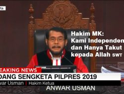 [Video] Sidang Perdana, Ketua MK: Kami Independen, Hanya Takut Kepada Allah SWT