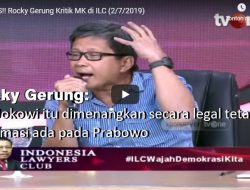 Vonis MK, Rocky Gerung: Jokowi Dimenangkan Secara Legal Tapi Legitimasi Ada Pada Prabowo