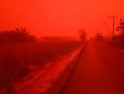 Langit Jambi Memerah Gelap Akibat Kabut Asap, Warga Takut Keluar Rumah