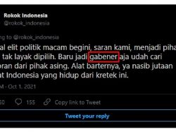 Twitter Rokok Indonesia: Tuding Anies Minta Jatah Hingga Sebut Gabener