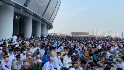 Suasana Salat Idulfitri di JIS yang Tumpah Ruah