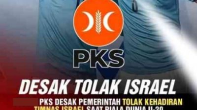 Tegas, PKS Tolak Kedatangan Timnas Israel U-20: Tak Ada Tempat Bagi Negara Penjajah di Indonesia!