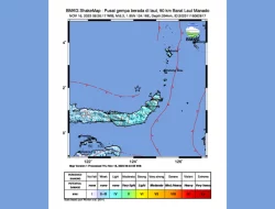 Gempa M 6,2 Guncang Manado